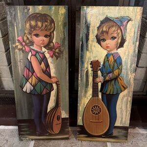 Vintage Eden Moppet Harlequin Art Panels